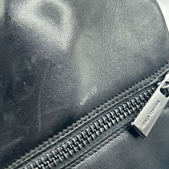 Michael Kors Paloma Black Bootie Boots Size 6.5 M Leather Block Heels Pointed - Picture 14 of 16